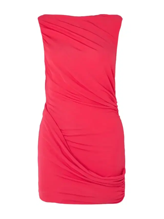 Diya Open-back Asymmetric Draped Jersey Mini Dress