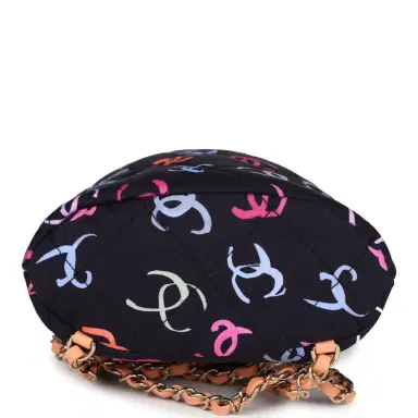 Chanel Chanel Medium CC Drawstring Backpack Multicolored Printed Fabric Light Gold Hardware | Thumbnail 6 Chanel Chanel Medium CC Drawstring Backpack Multicolored Printed Fabric Light Gold Hardware | Thumbnail 6