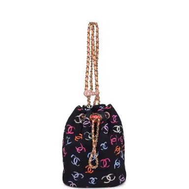 Chanel Chanel Medium CC Drawstring Backpack Multicolored Printed Fabric Light Gold Hardware | Thumbnail 7 Chanel Chanel Medium CC Drawstring Backpack Multicolored Printed Fabric Light Gold Hardware | Thumbnail 7
