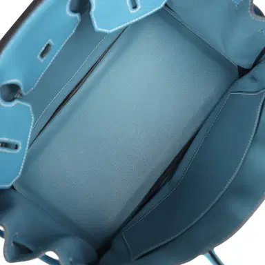 HERMÈS Pre-owned Hermes Birkin 35 Blue Jean Togo Palladium Hardware | Thumbnail 8 HERMÈS Pre-owned Hermes Birkin 35 Blue Jean Togo Palladium Hardware | Thumbnail 8