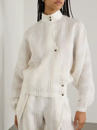 Loro Piana Shay Striped Linen Blouse | Thumbnail 3 Loro Piana Shay Striped Linen Blouse | Thumbnail 3