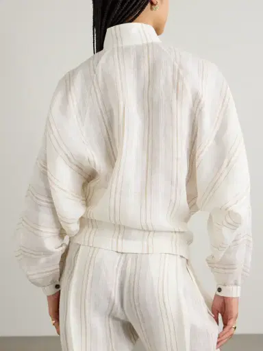 Loro Piana Shay Striped Linen Blouse | Thumbnail 4 Loro Piana Shay Striped Linen Blouse | Thumbnail 4