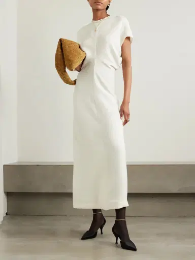 TOTEME Gathered Woven Maxi Dress | Thumbnail 2 TOTEME Gathered Woven Maxi Dress | Thumbnail 2