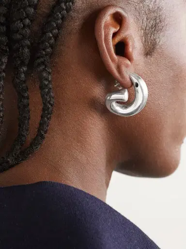 Bottega Veneta Sardine Silver Earrings | Thumbnail 2 Bottega Veneta Sardine Silver Earrings | Thumbnail 2
