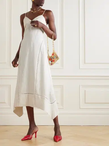 Simkhai Val Cut-out Embroidered Linen Midi Dress | Thumbnail 2 Simkhai Val Cut-out Embroidered Linen Midi Dress | Thumbnail 2