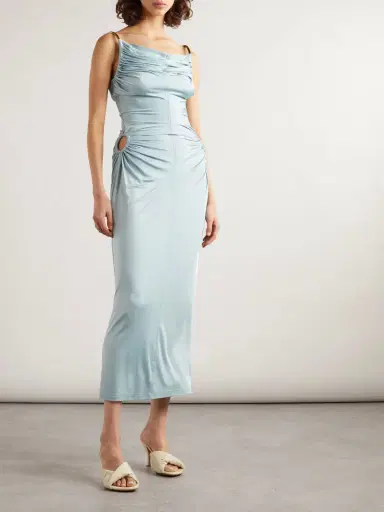 Bottega Veneta Cutout Crepe Midi Dress | Thumbnail 2 Bottega Veneta Cutout Crepe Midi Dress | Thumbnail 2