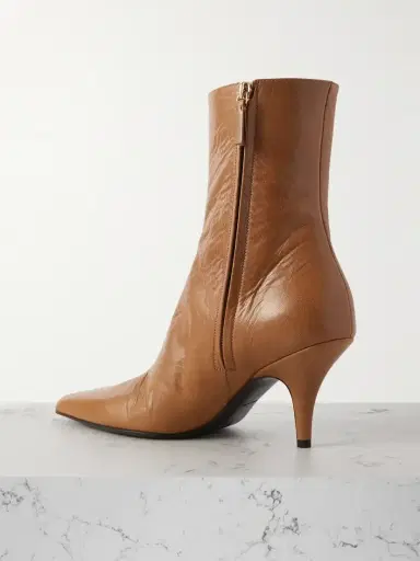 The Row Sling Glossed Textured-leather Ankle Boots | Thumbnail 3 The Row Sling Glossed Textured-leather Ankle Boots | Thumbnail 3