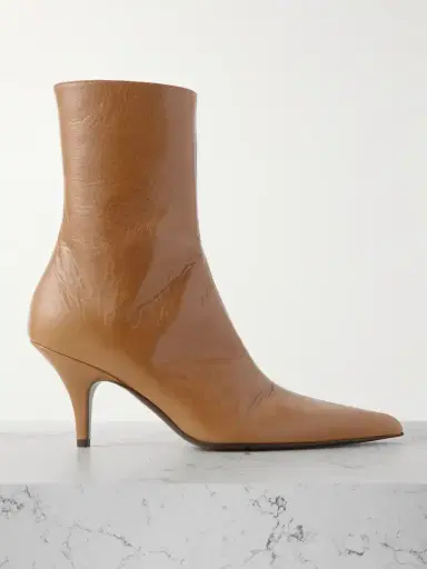 The Row Sling Glossed Textured-leather Ankle Boots | Thumbnail 1 The Row Sling Glossed Textured-leather Ankle Boots | Thumbnail 1