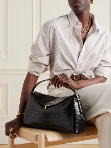 TOTEME T-lock Croc-effect Leather Shoulder Bag | Thumbnail 2 TOTEME T-lock Croc-effect Leather Shoulder Bag | Thumbnail 2