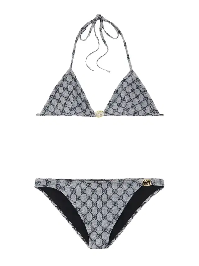 Embellished Printed Triangle Bikini