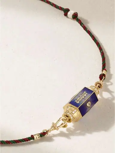Marie Lichtenberg Amour Toujours Locket 18-karat Gold, Enamel, Pearl And Diamond Necklace | Thumbnail 4 Marie Lichtenberg Amour Toujours Locket 18-karat Gold, Enamel, Pearl And Diamond Necklace | Thumbnail 4
