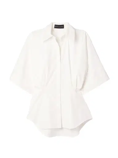 Brandon Maxwell The Elsa Cutout Pleated Cotton-poplin Shirt | Thumbnail 1 Brandon Maxwell The Elsa Cutout Pleated Cotton-poplin Shirt | Thumbnail 1