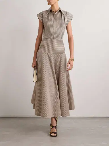 Brandon Maxwell The Poppy Striped Cotton-twill Maxi Skirt | Thumbnail 2 Brandon Maxwell The Poppy Striped Cotton-twill Maxi Skirt | Thumbnail 2
