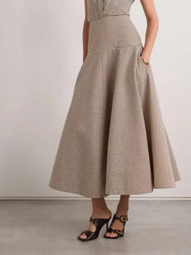 Brandon Maxwell The Poppy Striped Cotton-twill Maxi Skirt | Thumbnail 3 Brandon Maxwell The Poppy Striped Cotton-twill Maxi Skirt | Thumbnail 3