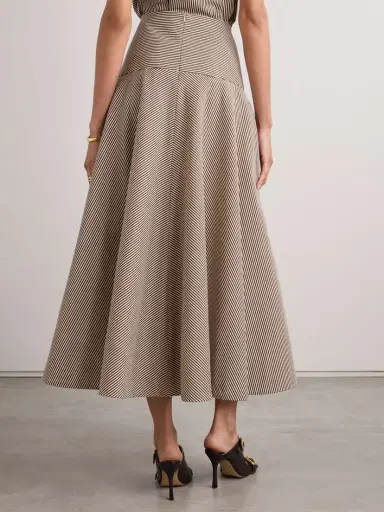 Brandon Maxwell The Poppy Striped Cotton-twill Maxi Skirt | Thumbnail 4 Brandon Maxwell The Poppy Striped Cotton-twill Maxi Skirt | Thumbnail 4