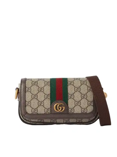 Gucci Ophidia Mini Leather-trimmed Printed Coated-canvas Shoulder Bag | Thumbnail 1 Gucci Ophidia Mini Leather-trimmed Printed Coated-canvas Shoulder Bag | Thumbnail 1
