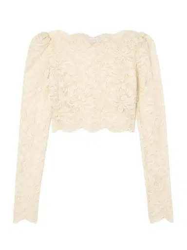 Rabanne Scalloped Cropped Lace Top | Thumbnail 1 Rabanne Scalloped Cropped Lace Top | Thumbnail 1