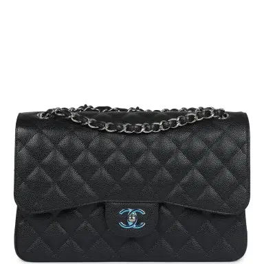 Chanel Chanel Jumbo Classic Double Flap Bag Black Caviar Silver Hardware | Thumbnail 1 Chanel Chanel Jumbo Classic Double Flap Bag Black Caviar Silver Hardware | Thumbnail 1