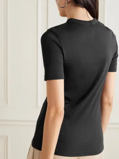 TOTEME Ribbed Stretch-cotton Jersey T-shirt | Thumbnail 4 TOTEME Ribbed Stretch-cotton Jersey T-shirt | Thumbnail 4