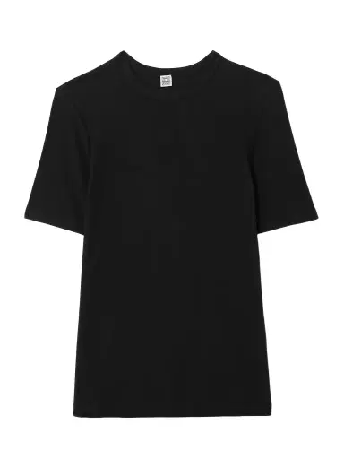 TOTEME Ribbed Stretch-cotton Jersey T-shirt | Thumbnail 1 TOTEME Ribbed Stretch-cotton Jersey T-shirt | Thumbnail 1