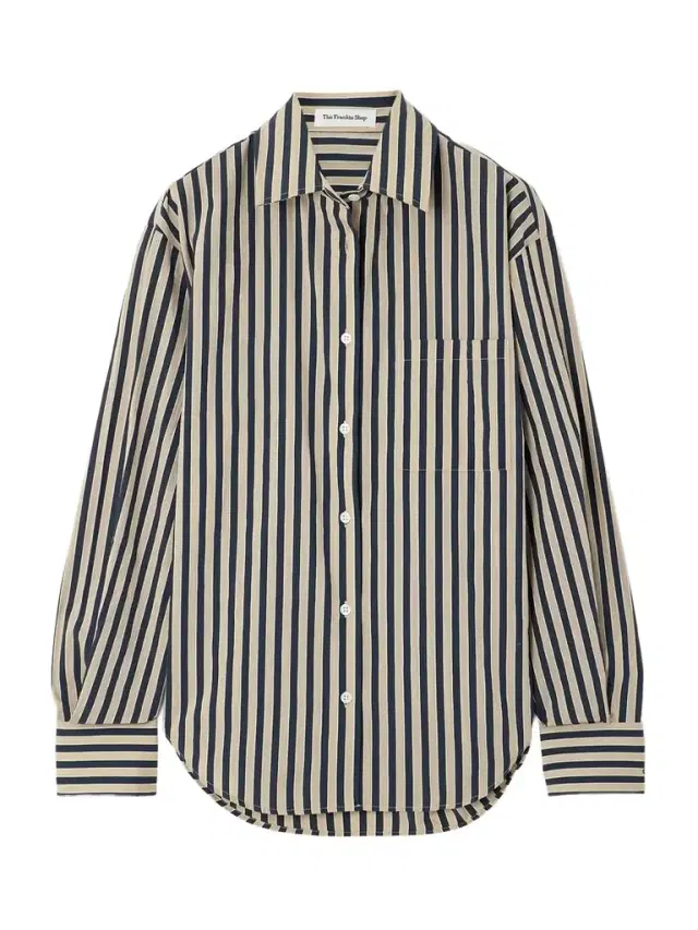 Lui Striped Cotton-blend Poplin Shirt - x large
