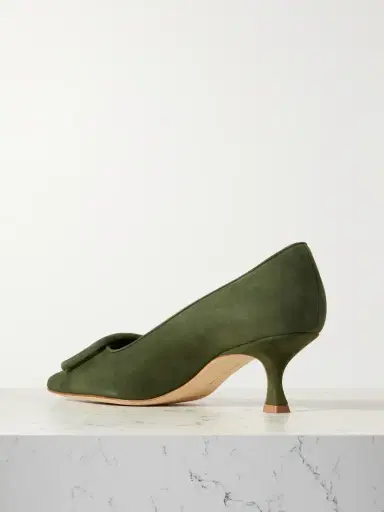 Manolo Blahnik Maysale 50 Buckled Suede Pumps | Thumbnail 3 Manolo Blahnik Maysale 50 Buckled Suede Pumps | Thumbnail 3