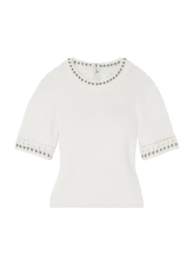 Cropped Embellished Crocheted Top - x large