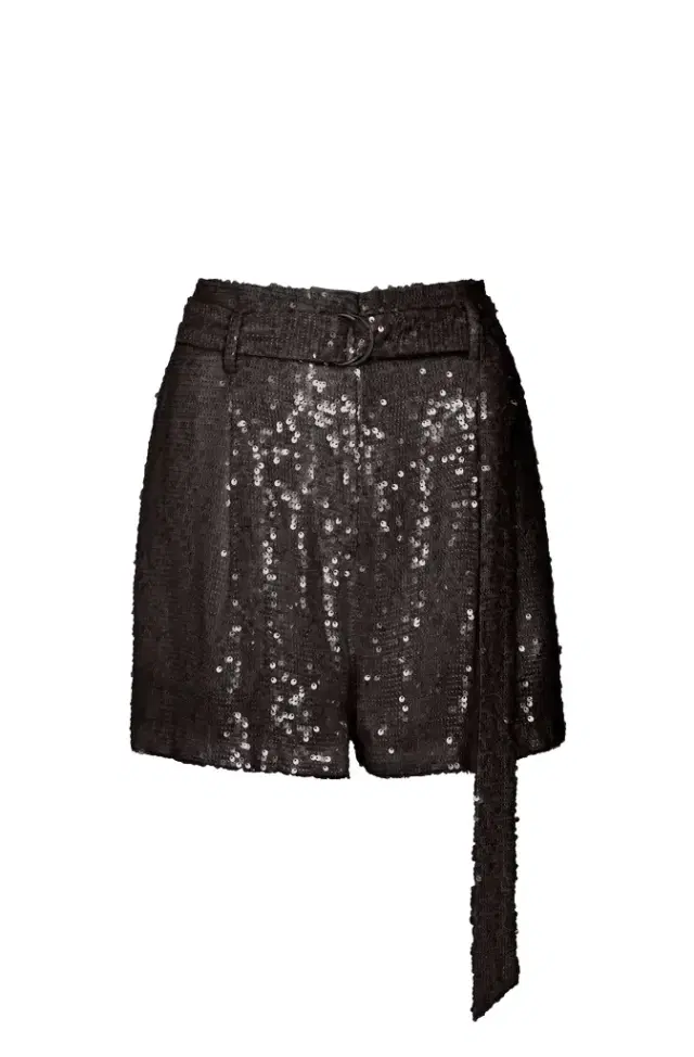 Sequin Belted Shorts