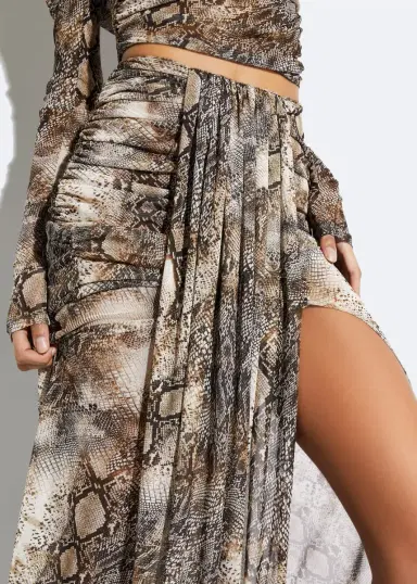 LAPOINTE Snake Mesh Draped Skirt | Thumbnail 2 LAPOINTE Snake Mesh Draped Skirt | Thumbnail 2