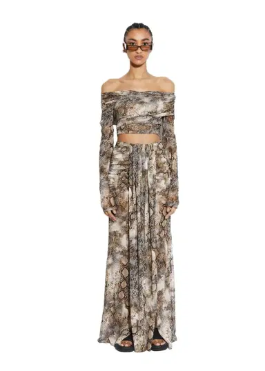 LAPOINTE Snake Mesh Draped Skirt | Thumbnail 1 LAPOINTE Snake Mesh Draped Skirt | Thumbnail 1