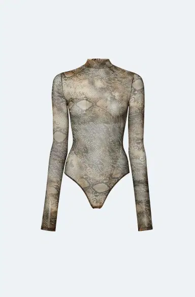 Lapointe Snake Mesh Mock Neck Bodysuit | Thumbnail 3 Lapointe Snake Mesh Mock Neck Bodysuit | Thumbnail 3