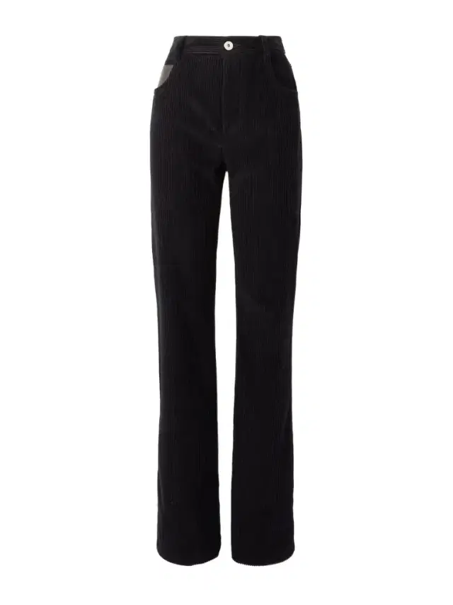 Leather-trimmed Cotton-corduroy Straight-leg Pants Leather-trimmed Cotton-corduroy Straight-leg Pants