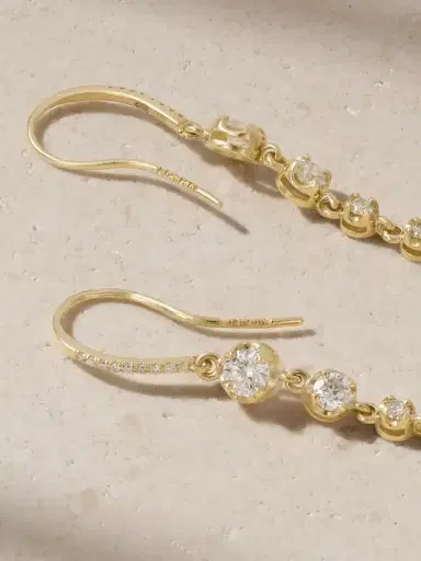 Jennifer Meyer 5 Graduated Illusion 18-karat Gold Diamond Earrings | Thumbnail 3 Jennifer Meyer 5 Graduated Illusion 18-karat Gold Diamond Earrings | Thumbnail 3