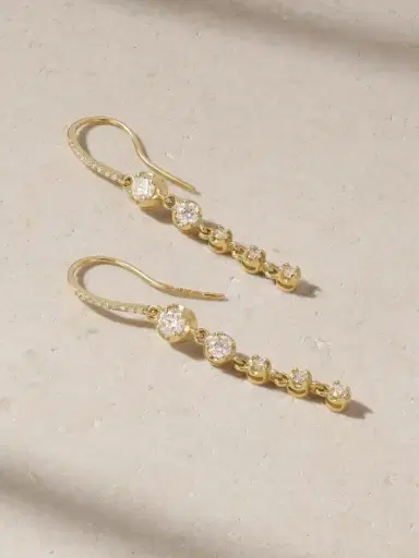 Jennifer Meyer 5 Graduated Illusion 18-karat Gold Diamond Earrings | Thumbnail 1 Jennifer Meyer 5 Graduated Illusion 18-karat Gold Diamond Earrings | Thumbnail 1