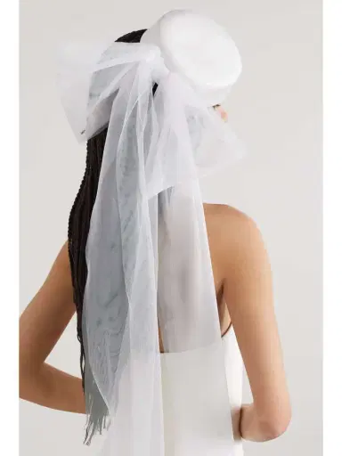 Maison Michel Jackie Bow-detailed Tulle, Satin And Wool-felt Hat | Thumbnail 5 Maison Michel Jackie Bow-detailed Tulle, Satin And Wool-felt Hat | Thumbnail 5