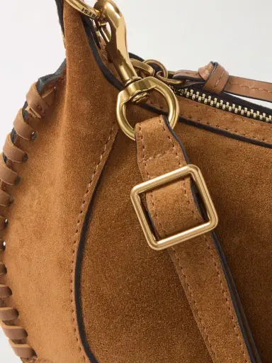 Isabel Marant Oskan Moon Whipstitched Leather-trimmed Suede Shoulder Bag | Thumbnail 4 Isabel Marant Oskan Moon Whipstitched Leather-trimmed Suede Shoulder Bag | Thumbnail 4