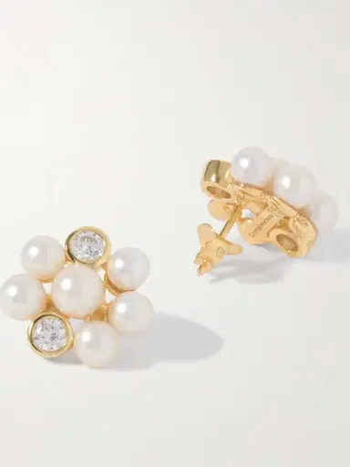 Completedworks Lightdrops Recycled Gold-vermeil, Pearl And Cubic Zirconia Earrings | Thumbnail 3 Completedworks Lightdrops Recycled Gold-vermeil, Pearl And Cubic Zirconia Earrings | Thumbnail 3