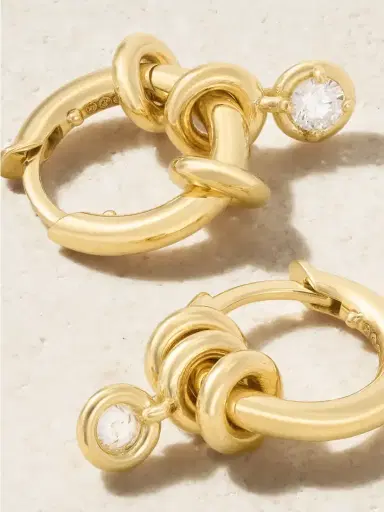 Spinelli Kilcollin Zahra 18-karat Gold Diamond Hoop Earrings | Thumbnail 3 Spinelli Kilcollin Zahra 18-karat Gold Diamond Hoop Earrings | Thumbnail 3