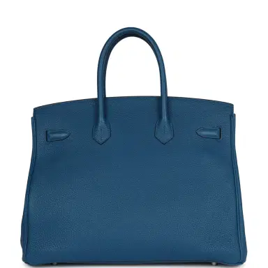 HERMÈS Pre-owned Hermes Birkin 35 Bleu de Galice Togo Palladium Hardware | Thumbnail 4 HERMÈS Pre-owned Hermes Birkin 35 Bleu de Galice Togo Palladium Hardware | Thumbnail 4