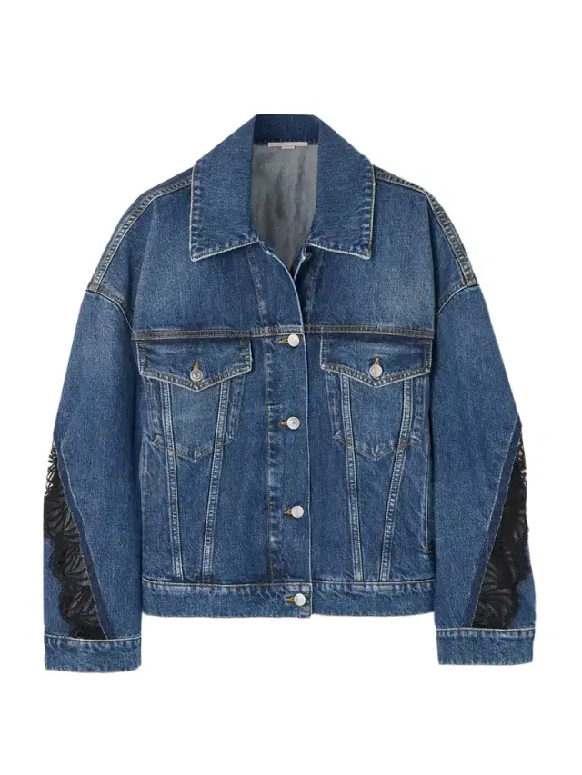 Lace-trimmed Denim Jacket