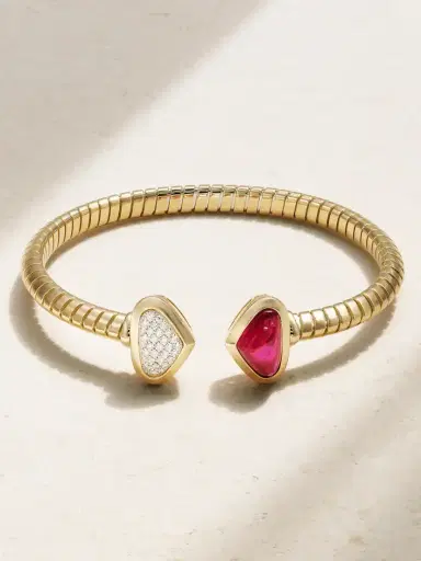 Marina B Trisolina Castagna 18-karat Gold, Diamond And Rubellite Bracelet | Thumbnail 1 Marina B Trisolina Castagna 18-karat Gold, Diamond And Rubellite Bracelet | Thumbnail 1