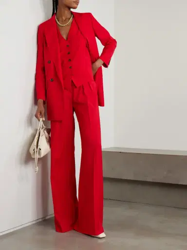 Max Mara Rimini Pleated Wool-crepe Wide-leg Pants - UK 18 | Thumbnail 2 Max Mara Rimini Pleated Wool-crepe Wide-leg Pants - UK 18 | Thumbnail 2