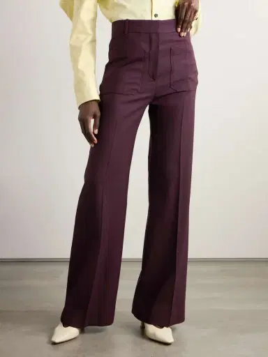 Victoria Beckham Alina Twill Flared Pants | Thumbnail 3 Victoria Beckham Alina Twill Flared Pants | Thumbnail 3