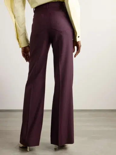 Victoria Beckham Alina Twill Flared Pants | Thumbnail 4 Victoria Beckham Alina Twill Flared Pants | Thumbnail 4