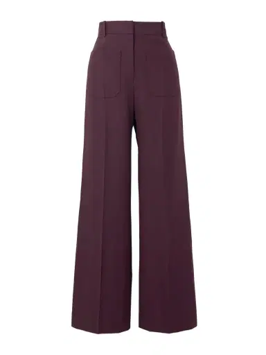Victoria Beckham Alina Twill Flared Pants | Thumbnail 1 Victoria Beckham Alina Twill Flared Pants | Thumbnail 1
