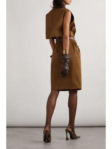 Saint Laurent Belted Cutout Cotton-twill Mini Dress | Thumbnail 3 Saint Laurent Belted Cutout Cotton-twill Mini Dress | Thumbnail 3
