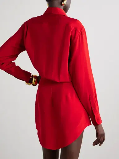 Brandon Maxwell The Vera Silk-crepe Mini Shirt Dress | Thumbnail 4 Brandon Maxwell The Vera Silk-crepe Mini Shirt Dress | Thumbnail 4