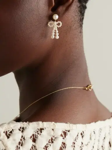Sophie Bille Brahe Bow 14-karat Recycled Gold Pearl Earrings | Thumbnail 2 Sophie Bille Brahe Bow 14-karat Recycled Gold Pearl Earrings | Thumbnail 2