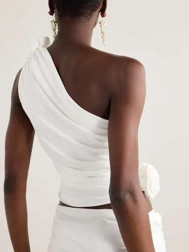 Magda Butrym One-shoulder Embellished Ruched Stretch-jersey Top | Thumbnail 3 Magda Butrym One-shoulder Embellished Ruched Stretch-jersey Top | Thumbnail 3