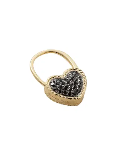 Yvonne Léon Créole Cadenas Coeur 9-karat Gold Diamond Single Earring | Thumbnail 1 Yvonne Léon Créole Cadenas Coeur 9-karat Gold Diamond Single Earring | Thumbnail 1